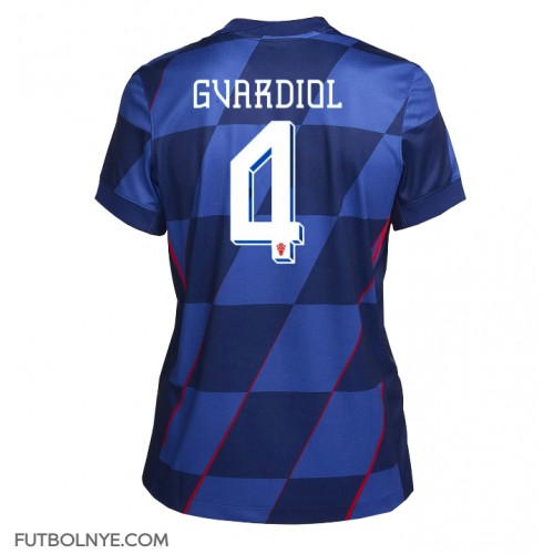 Camiseta Croacia Josko Gvardiol #4 Visitante Equipación para mujer Eurocopa 2024 manga corta